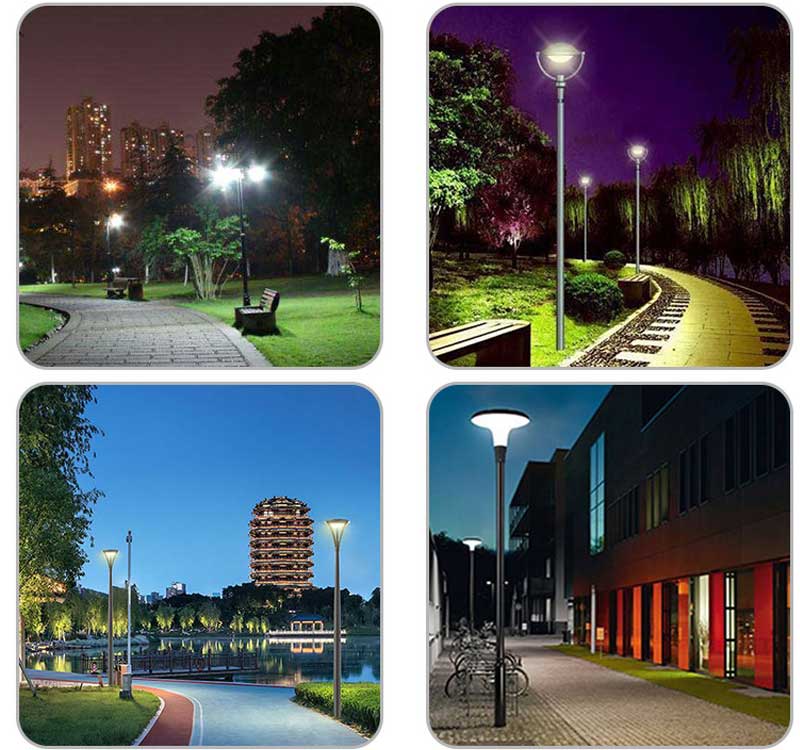 40W Circular European Solar LED Courtyard Lights Application Scenario 