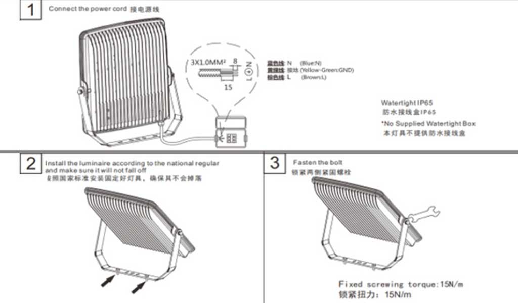 Installation method IP65 LED Flood Lights For Badminton Court