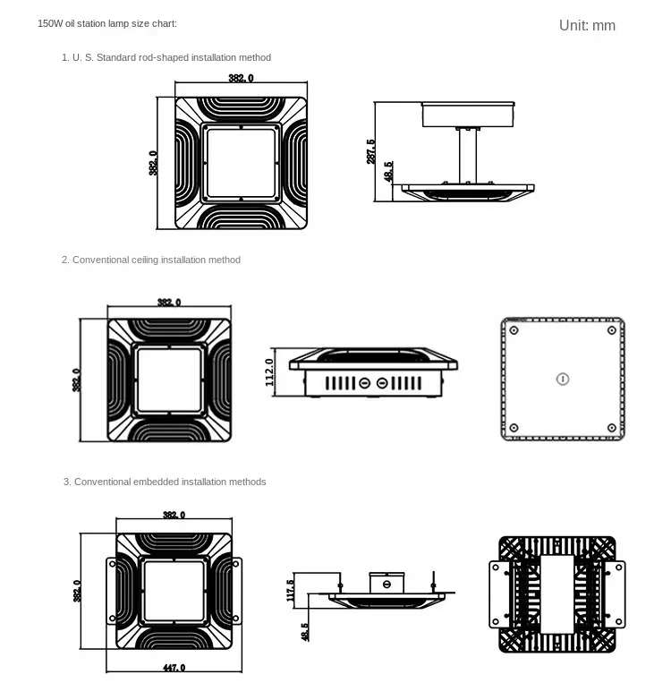 LED Light Dimensions For CPL