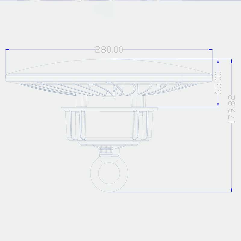 Size Of 100W Wide Angle UFO LED High Bay Lights