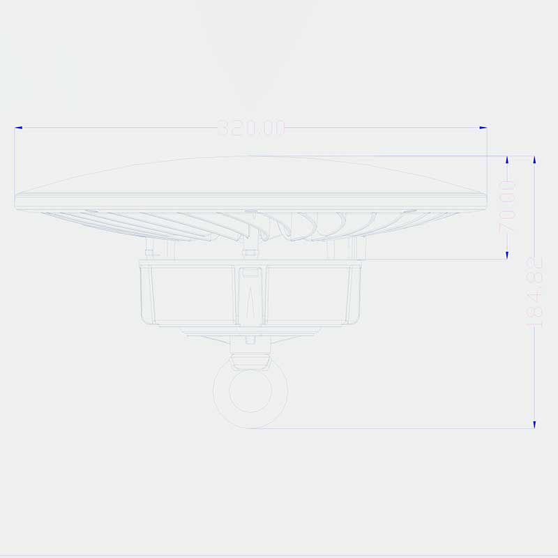 Size Of 150W Wide Angle UFO LED High Bay Lights