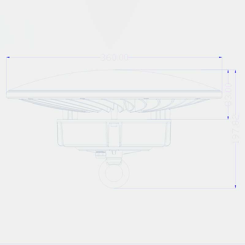 Size Of 200W Wide Angle UFO LED High Bay Lights