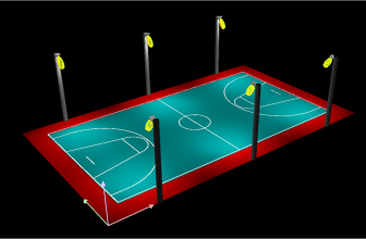 Outdoor basketball court lighting solution