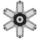 6-Leaf High Power LED High Bay Light For Garage