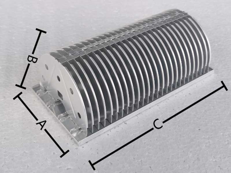 Technology Data Of 96MM Wide Punched Fin Heatsink For LED Flood Light